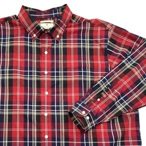 Oak Hill Wrinkle Free Cool Dry Button Down Shirt Big Tall Red Plaid Mens 2XL